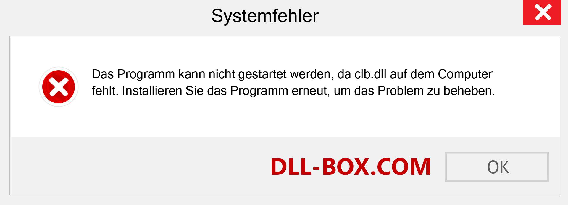 clb.dll-Datei fehlt?. Download für Windows 7, 8, 10 - Fix clb dll Missing Error unter Windows, Fotos, Bildern